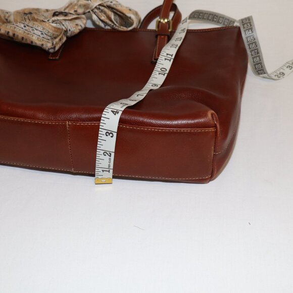 Gianni Conti Womens Brown Leather Tote Bag Large Buckle Adjust Straps With *Flaw - Picture 11 of 13